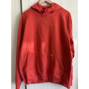 Dickies Red Hoodie Men Size XLT Fleece Pullover Dickies Sleeve Logo Streetwear
